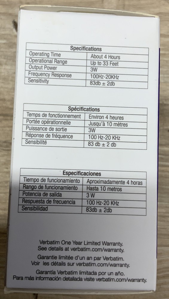 ✅ Verbatim Portable Bluetooth Speaker System - White