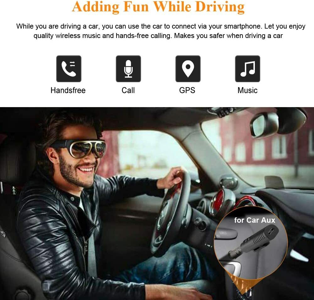 Wireless Bluetooth Receiver AUX 3.5mm Audio Stereo Music Hands Free Car Adapter