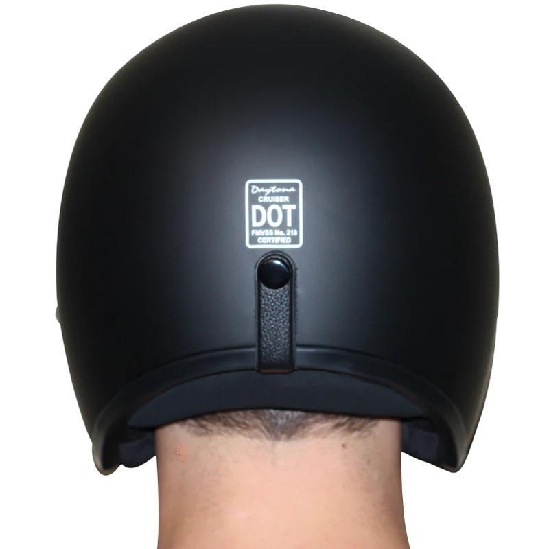 Daytona Cruiser Helmet Dull Black 3/4 Open Face Quick Release DOT 2XS-4XL
