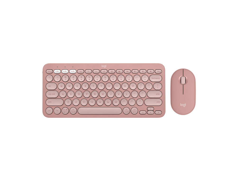 Logitech Pebble 2 Combo Wireless Quiet Keyboard and Mouse, Customisable, Logi Bo