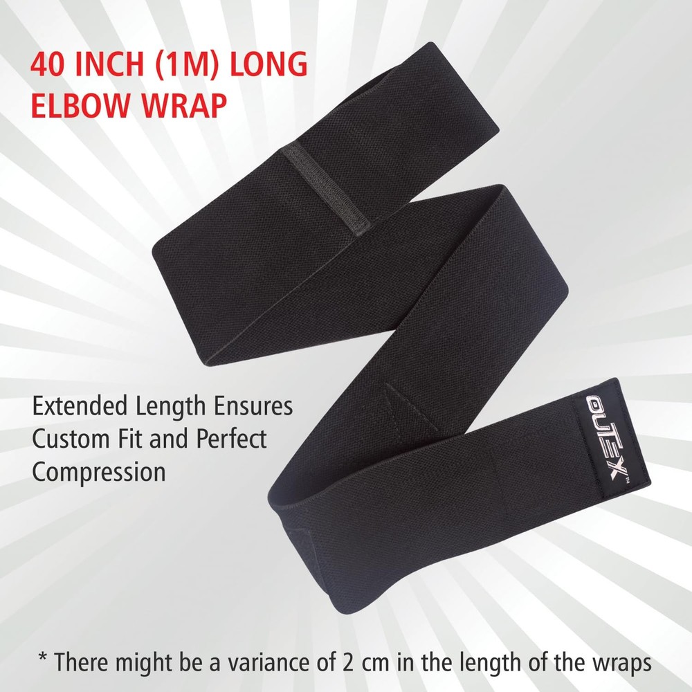 Elbow Wraps for Weightlifting (1 Pair) - 40" Elbow Compression Strap & Joint ...