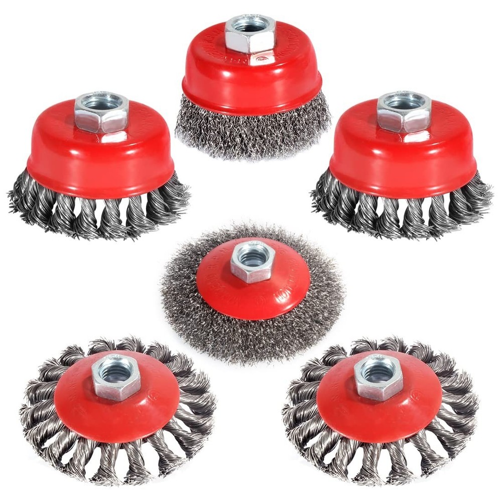 4 1/2" Angle Grinder Wire Wheel Set - Coarse Brushes for Rust Removal
