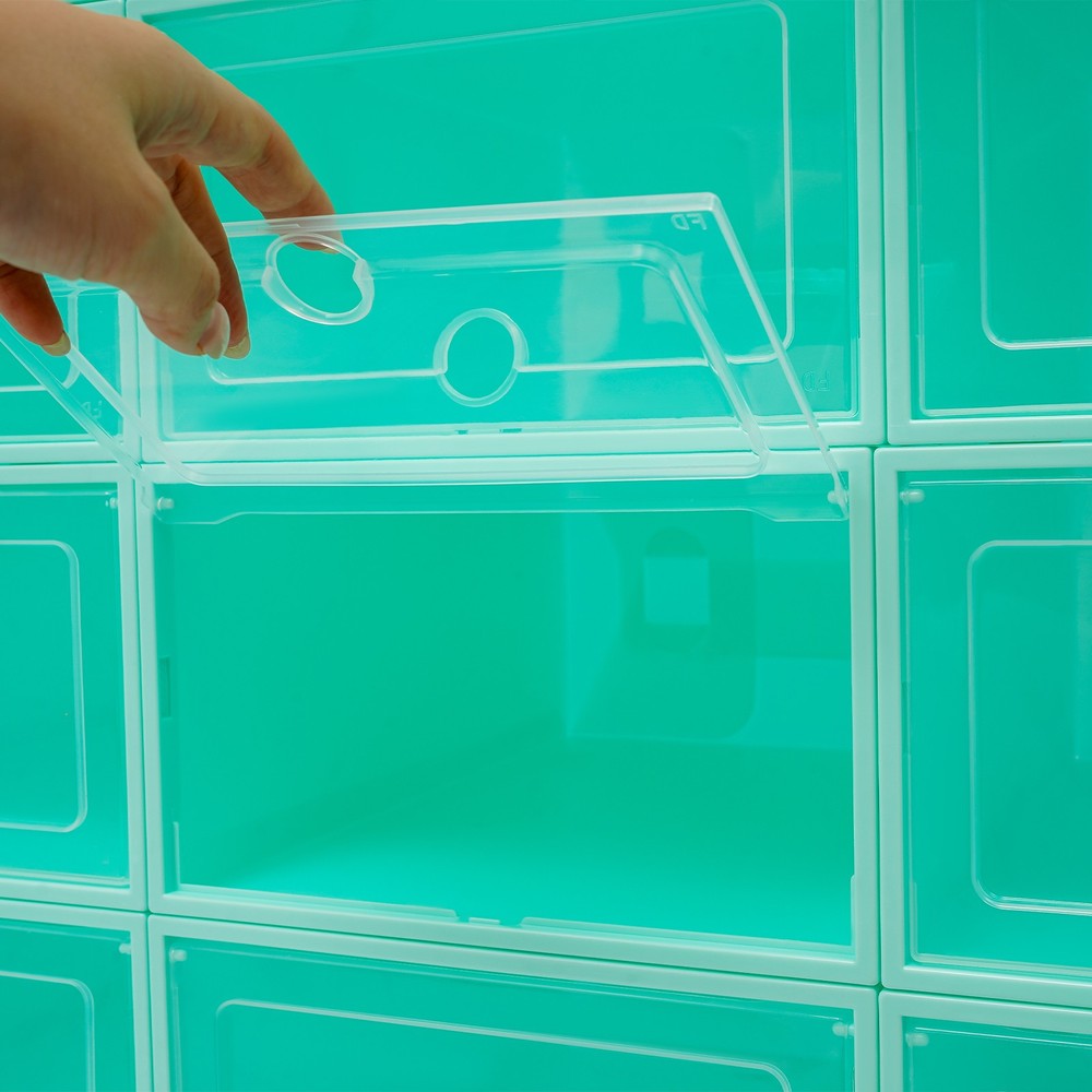 24 Pack Stackable Shoe Boxes Shoe Storage Organizer Shoe Boxes Shoe Storage Box