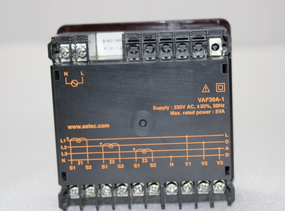 SELEC VAF39A-1 VOLTAGE AMPERE FREQUENCY METER