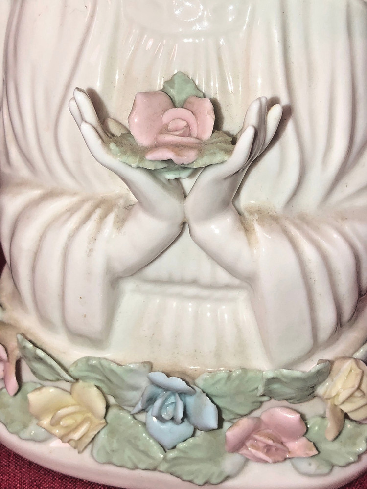 Lefton Madonna Porcelain Lamp Base