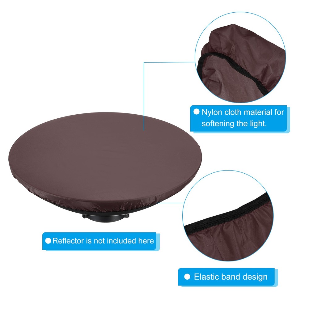 17" Soft Diffuser Lamp Cover Cloth Diffuser Lamp Sock for Flashing Brown