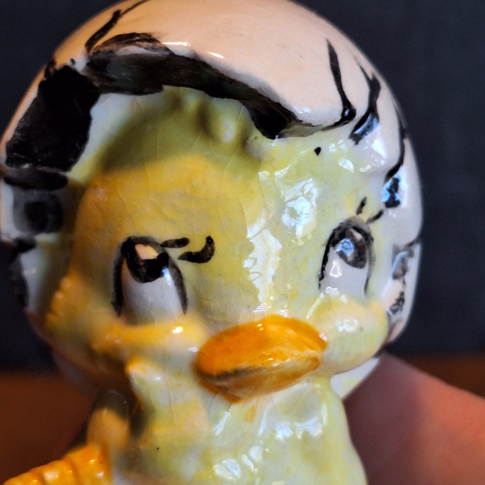 Vintage Chicks Hatching Eggs Ceramic Figurines Easter/Spring 2.5" Tall