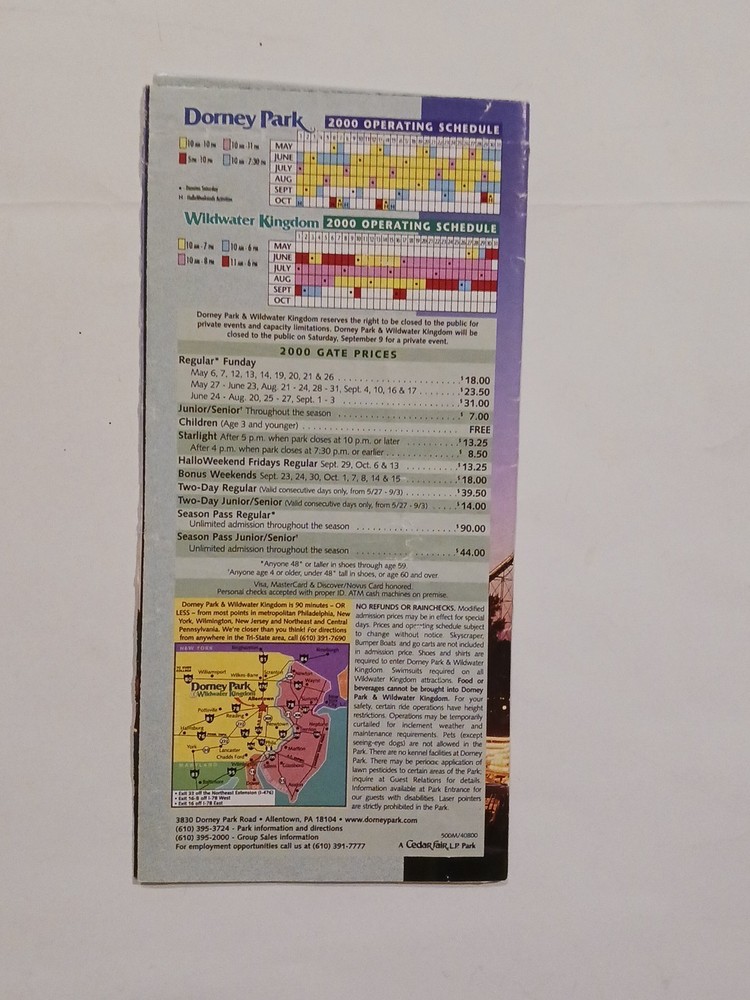 Dorney Park & Wildwater Kingdom Fun Guide 2000
