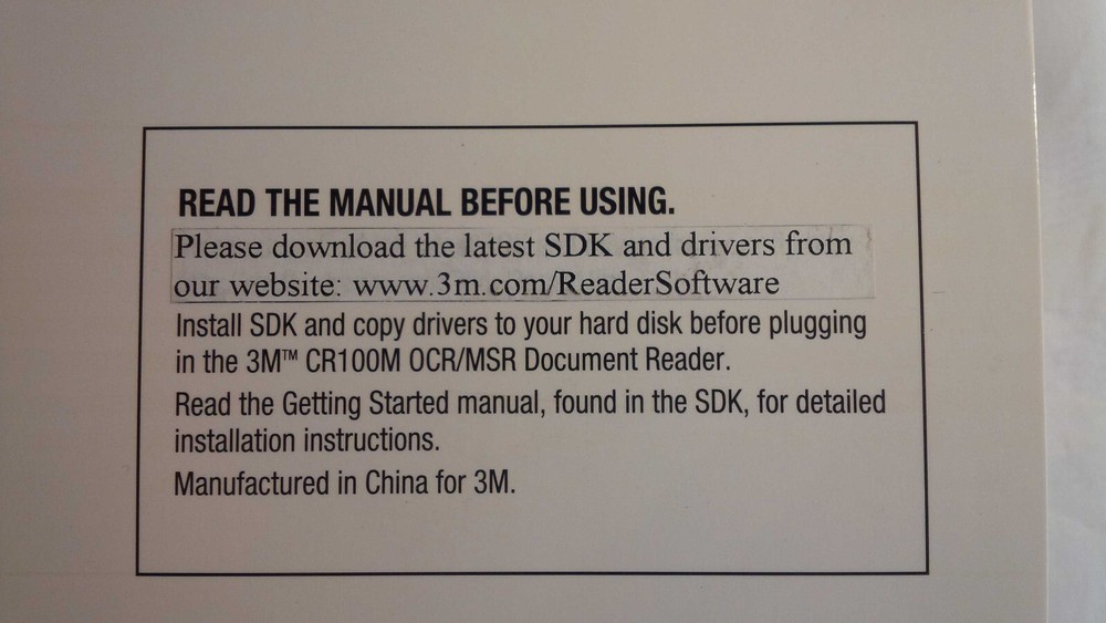 3M CR100M OCR/MSR Document Reader USB Scanner W/ Drivers & WizzForms Trial CD