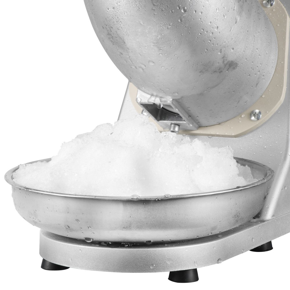 4PCS Electric Ice Crusher Shaver Machine High Efficiency Snow Cone Maker Silver