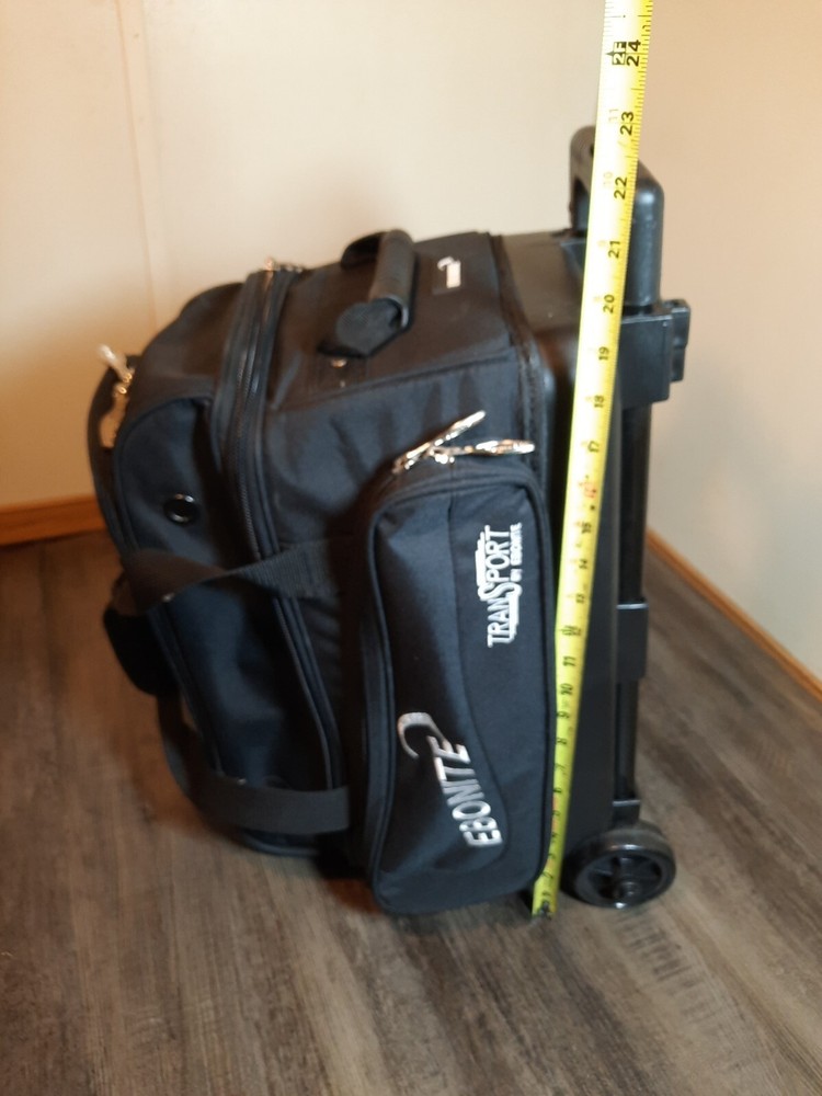 Ebonite Transport 2 Ball Roller Bowling Bag Black