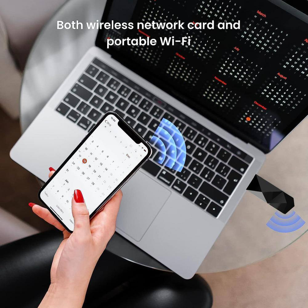 Dual Band USB Wi-Fi Network Adapter Black (1-Pack)