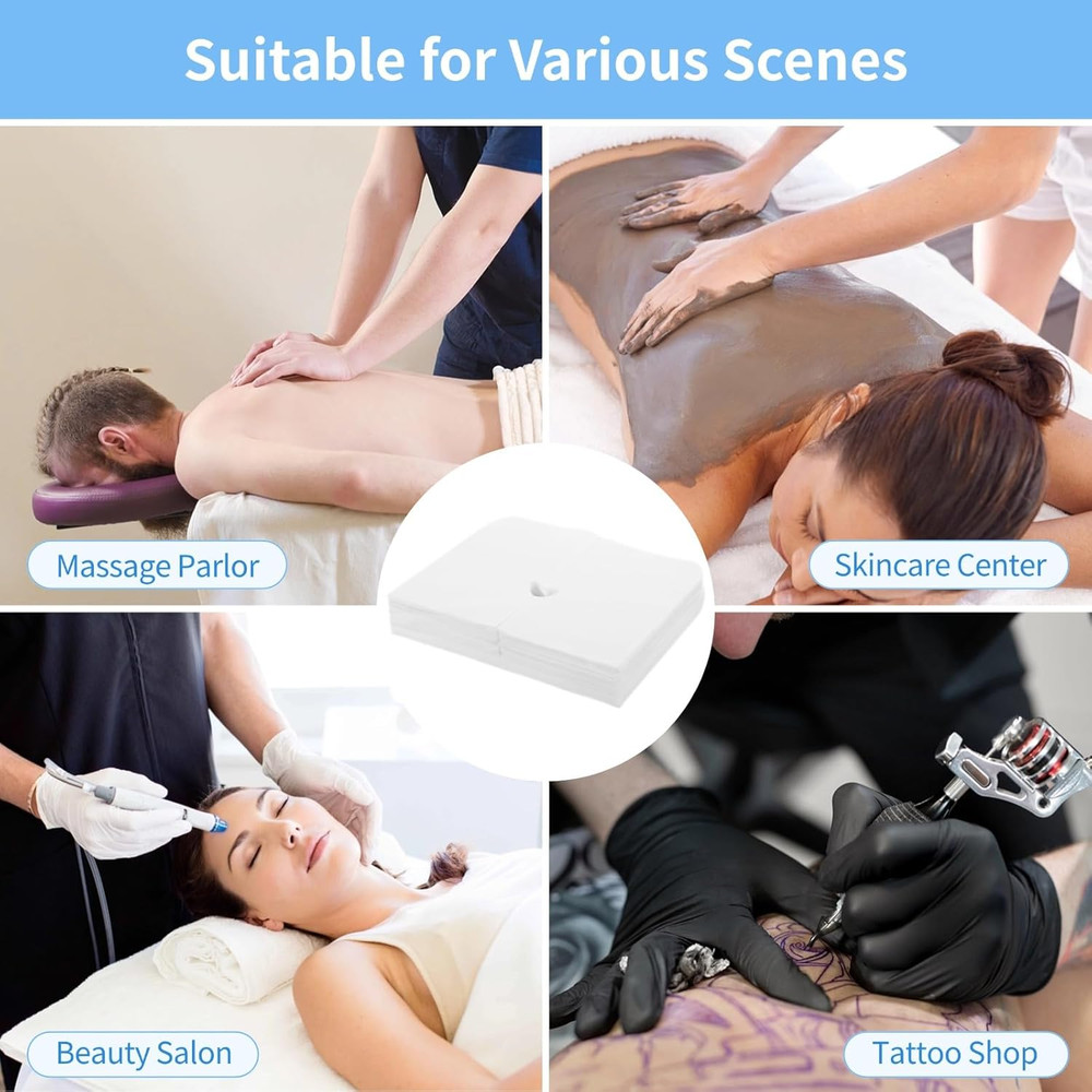 500PCS Disposable Face Cradle Covers, Disposable Massage Headrest Cover, Sing...