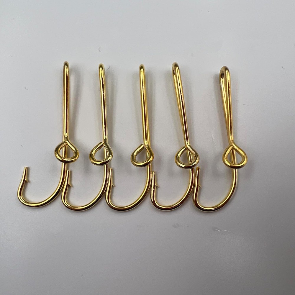 Fish Hook Hat Pins 5Pcs Gold Fish Hook Hat Clip Fish Hooks for Hat, Fish