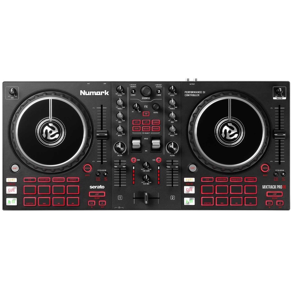 Numark Mixtrack Pro FX Effects 2-Deck Serato DJ Controller, 12" PA Speakers Pack