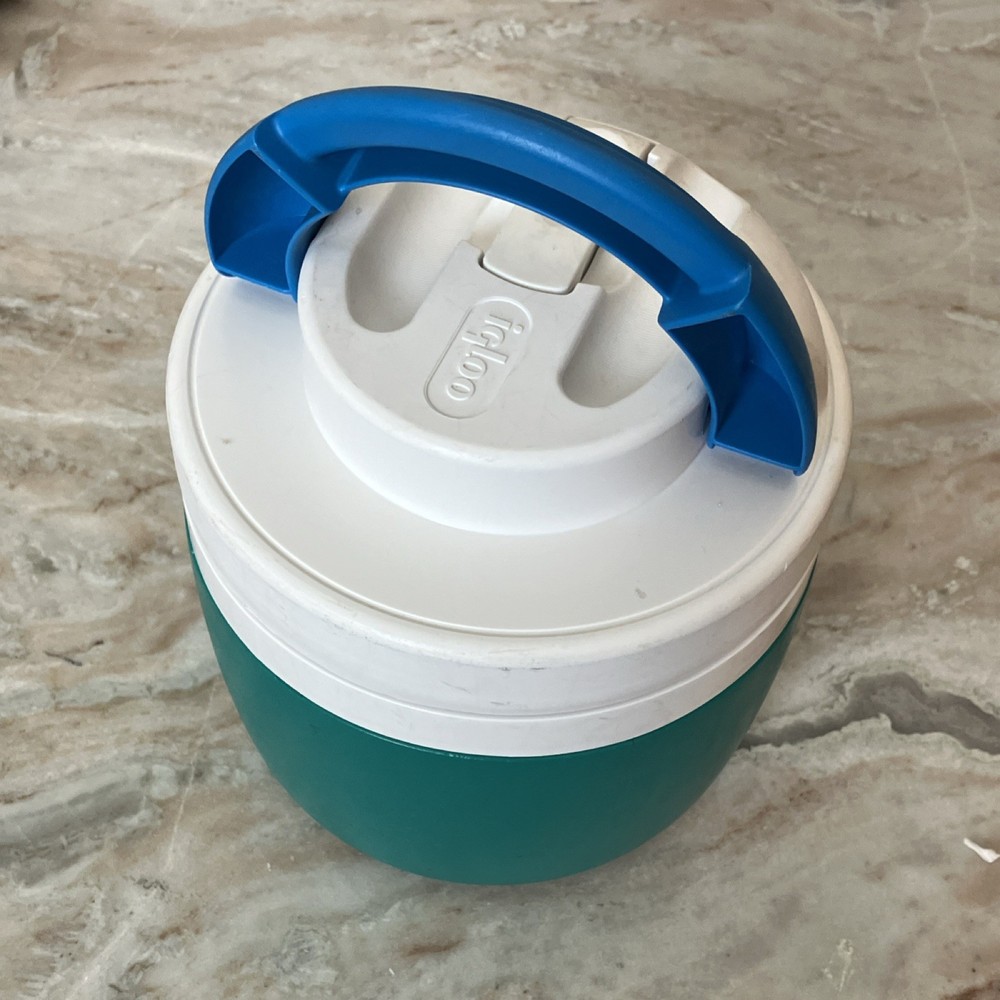 Igloo Water Cooler Jug Teal White Blue Carry Handle Plastic