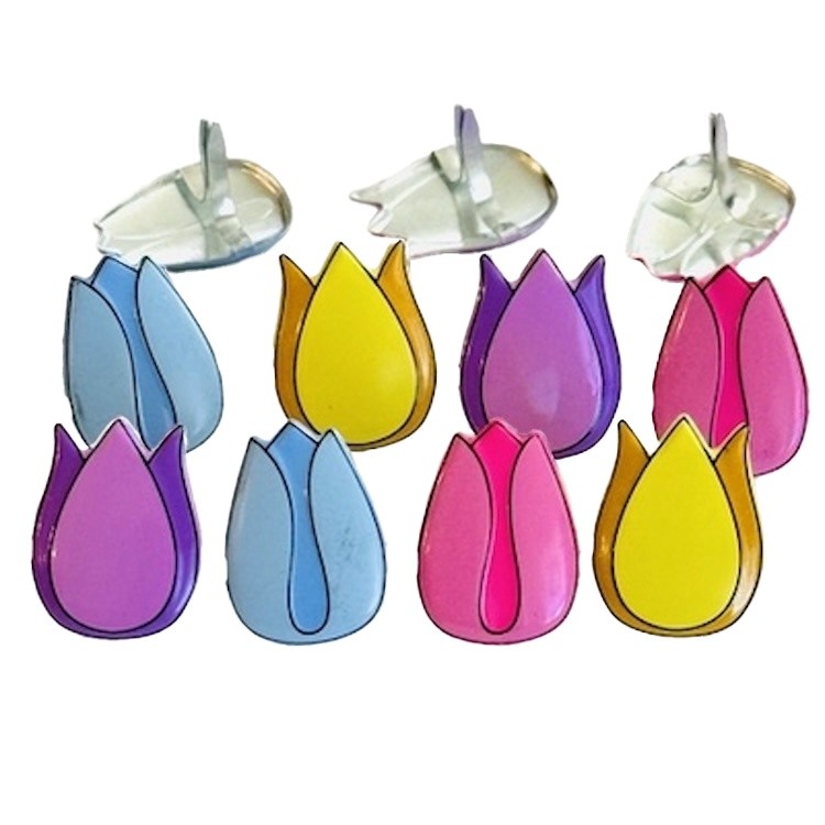 6 Pack - Eyelet Outlet Shape Brads 12/Pkg-Tulip - QBRD2-1H33T