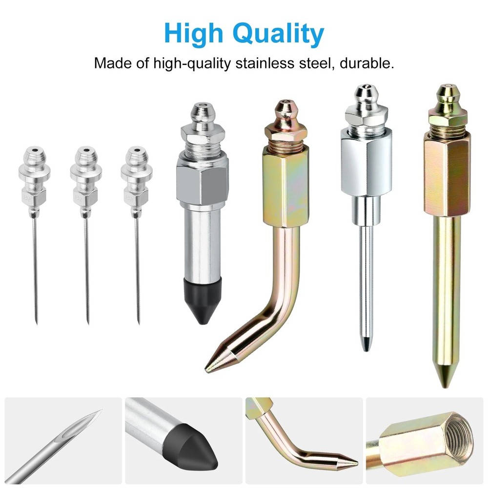 7Pack Grease Gun Accessory Tool Kit Needle Nozzle Adapter Coupler Tip Dispenser