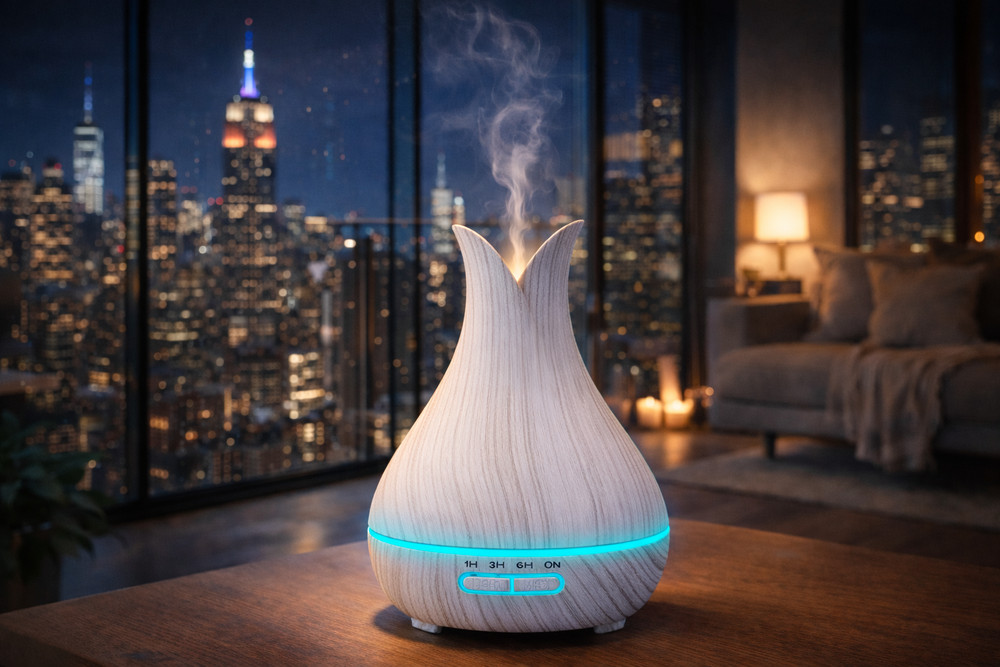 Aromar Wood Transfer Ultrasonic Diffuser - White Bloom (400ml) (90206)