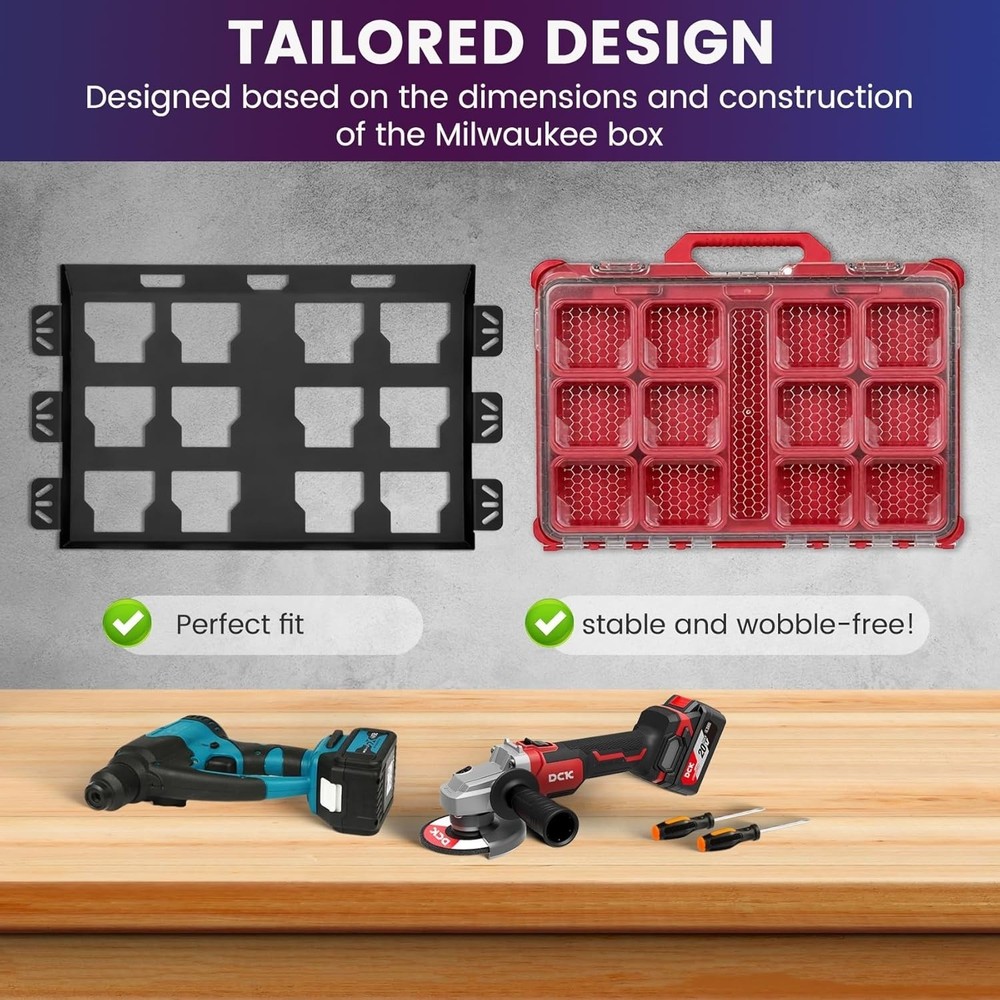 Mounting Plate Compatible with Milwaukee Packout Toolboxes, 2 pcs