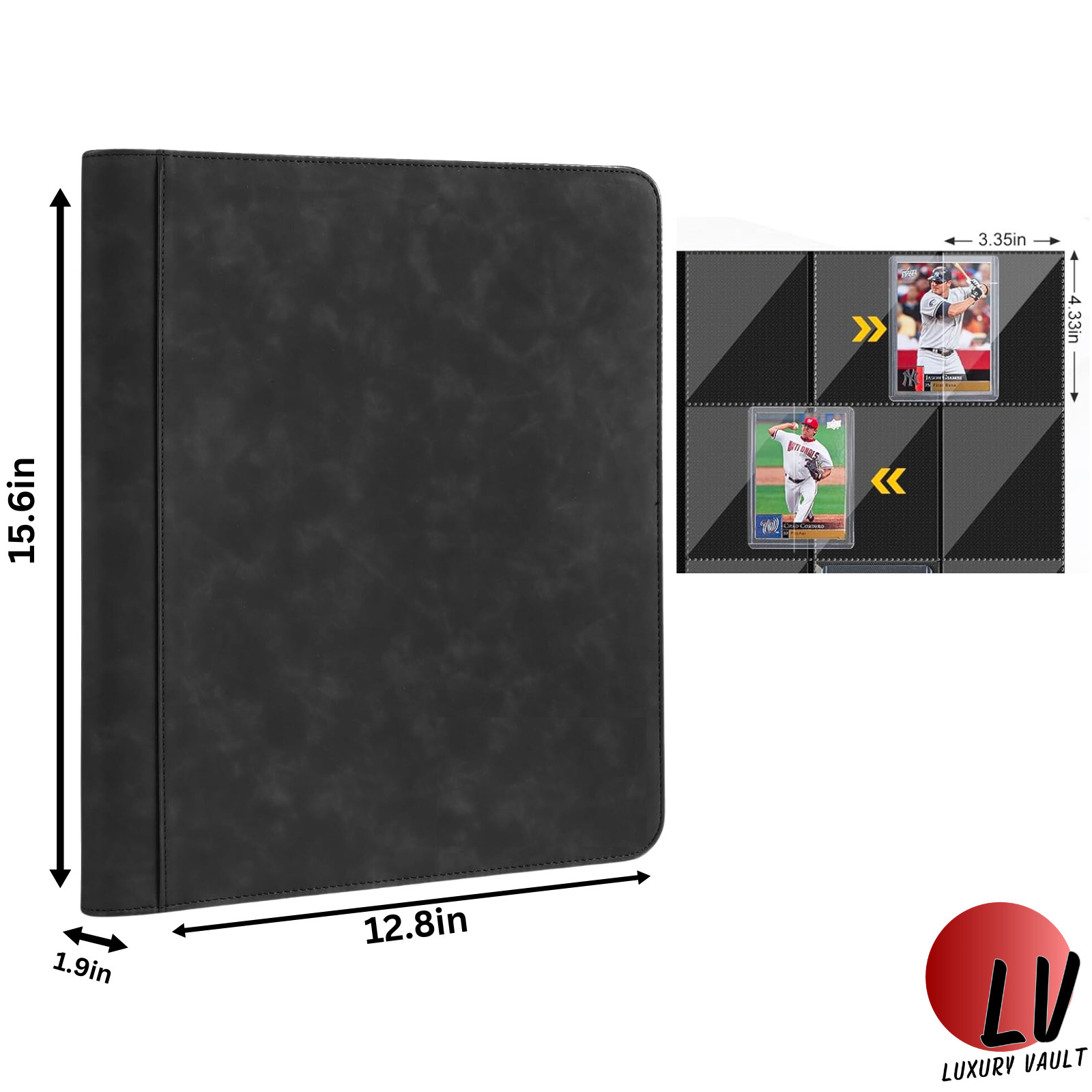 Toploader Binder Card Storage, 288 Pockets Top loader Trading Card Album Zipper