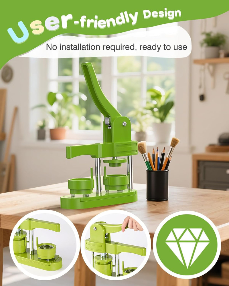 44Mm Button Maker Kit – 1.73 Inch Button Maker Pin Badge Press Machine with 100P