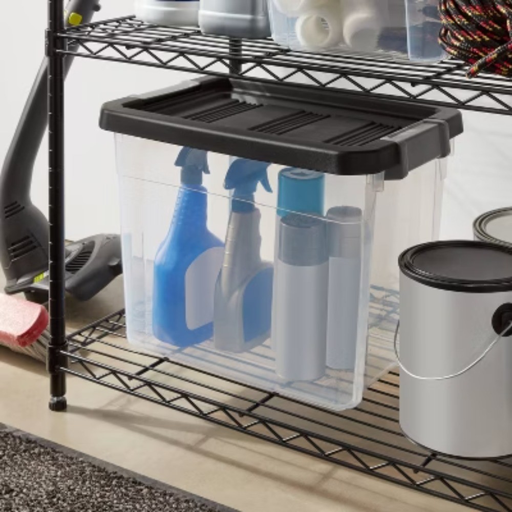Brightroom™: Stackable Plastic Bin with Lid, Universal Utility Storage