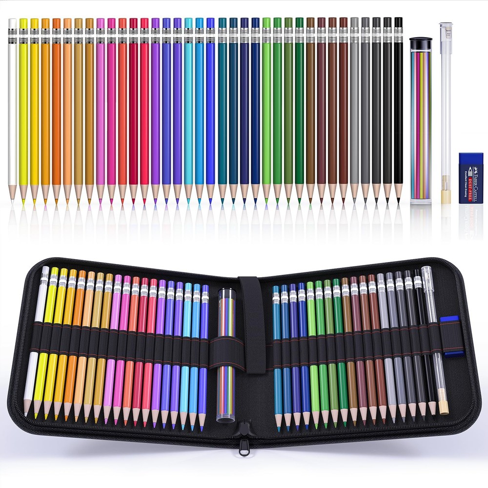 36 Pcs Mechanical Colored Pencils Erasable 2.6mm with Sharpener Case