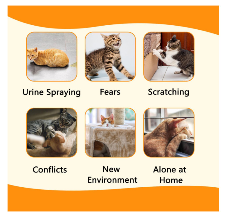 Cat Calming Diffuser Anxiety Relief 2-in-1 Cat Pheromones Calming Diffuser to R