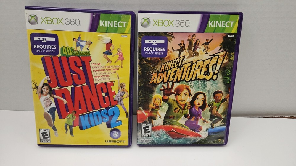 Xbox 360 Kinect Sensor Bar Microsoft 1414 Great Condition W/ 2 Games #2