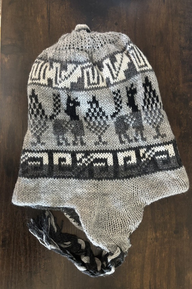 Peruvian Chullo Handmade Wool Beanie Cap Reversible