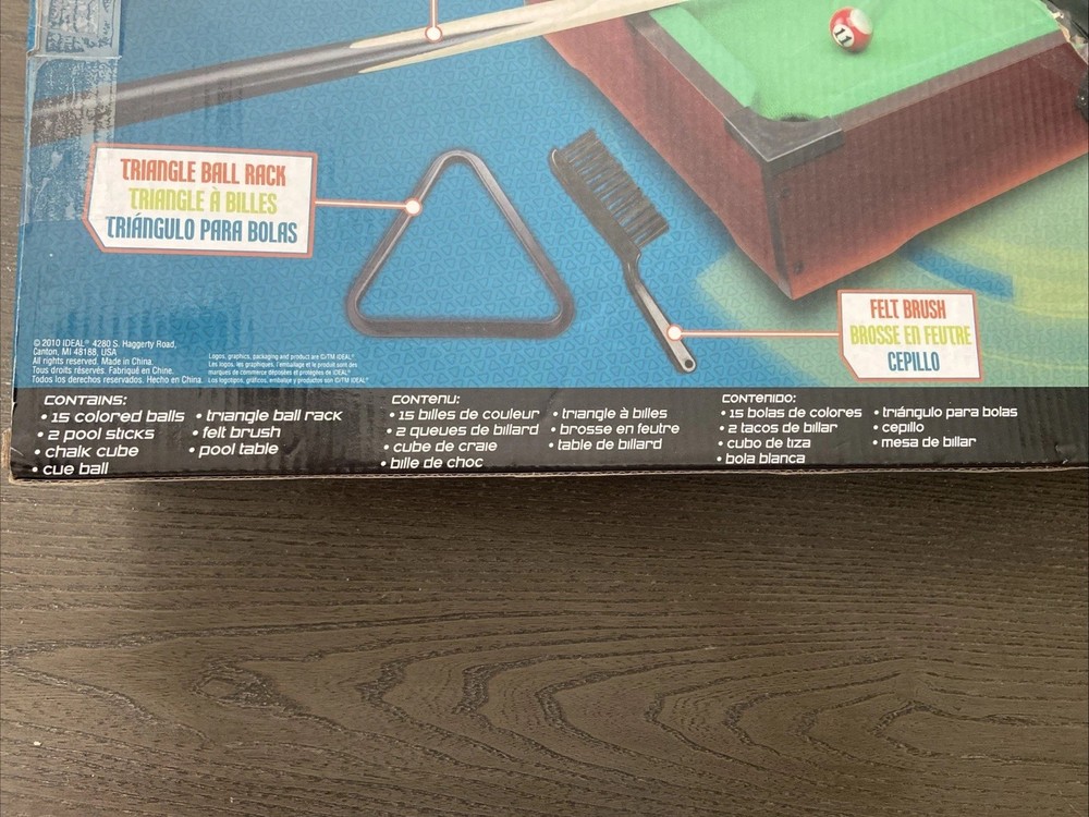 Ideal Rack 'Em Tabletop Pool game set