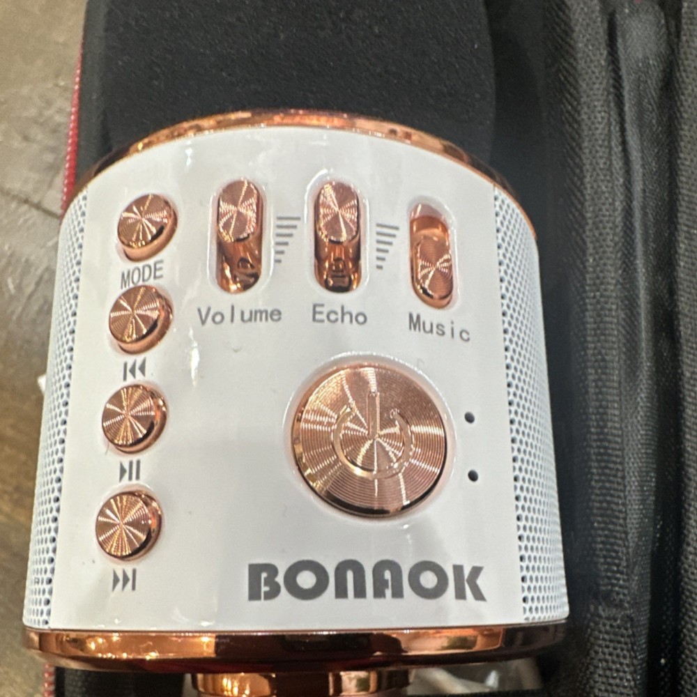 BONAOK Wireless Handheld Karaoke Microphone Bluetooth Echo Control Rose Gold