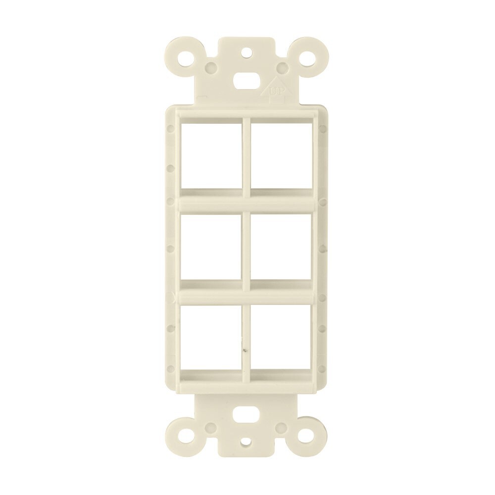 Construct Pro 6-Port Single Gang Keystone Decora Style Insert Strap Light Almond