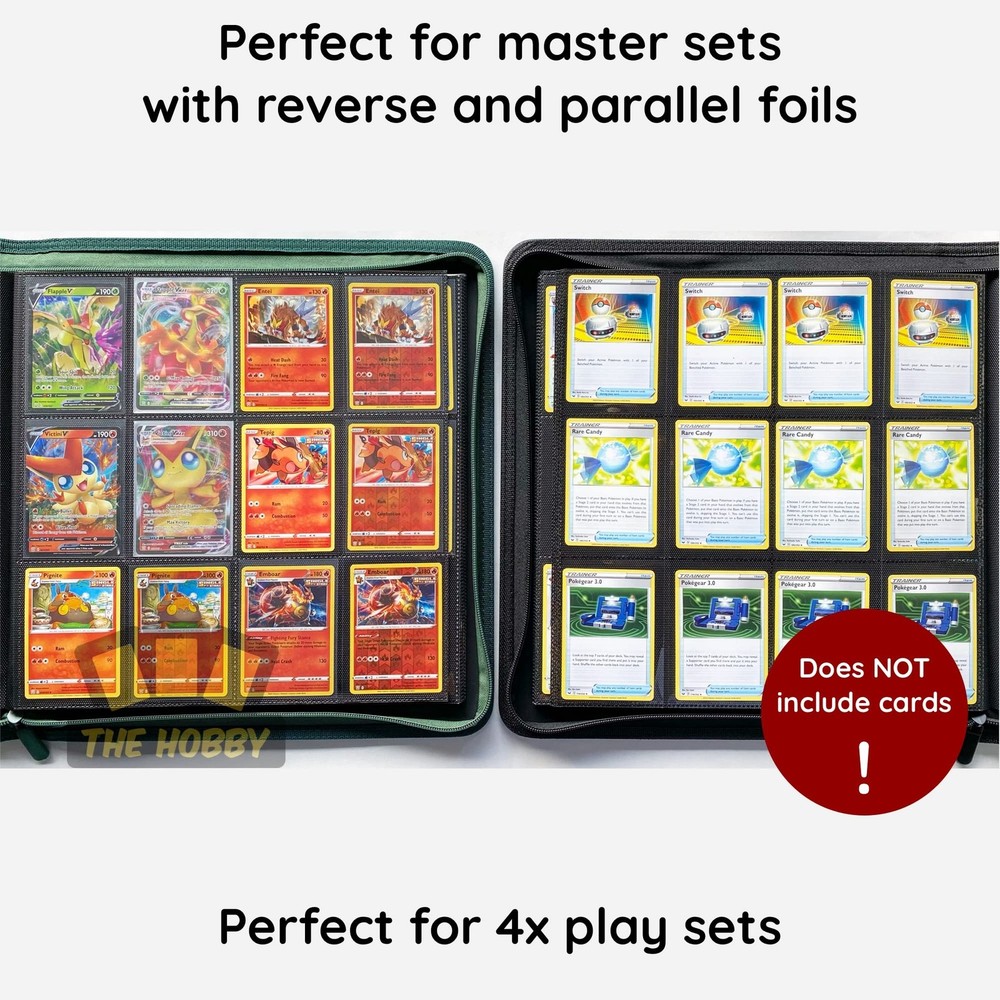 Zippered Binder | Sideload 528 Cards | 4x3 Layout for Master Sets/Play Sets |...