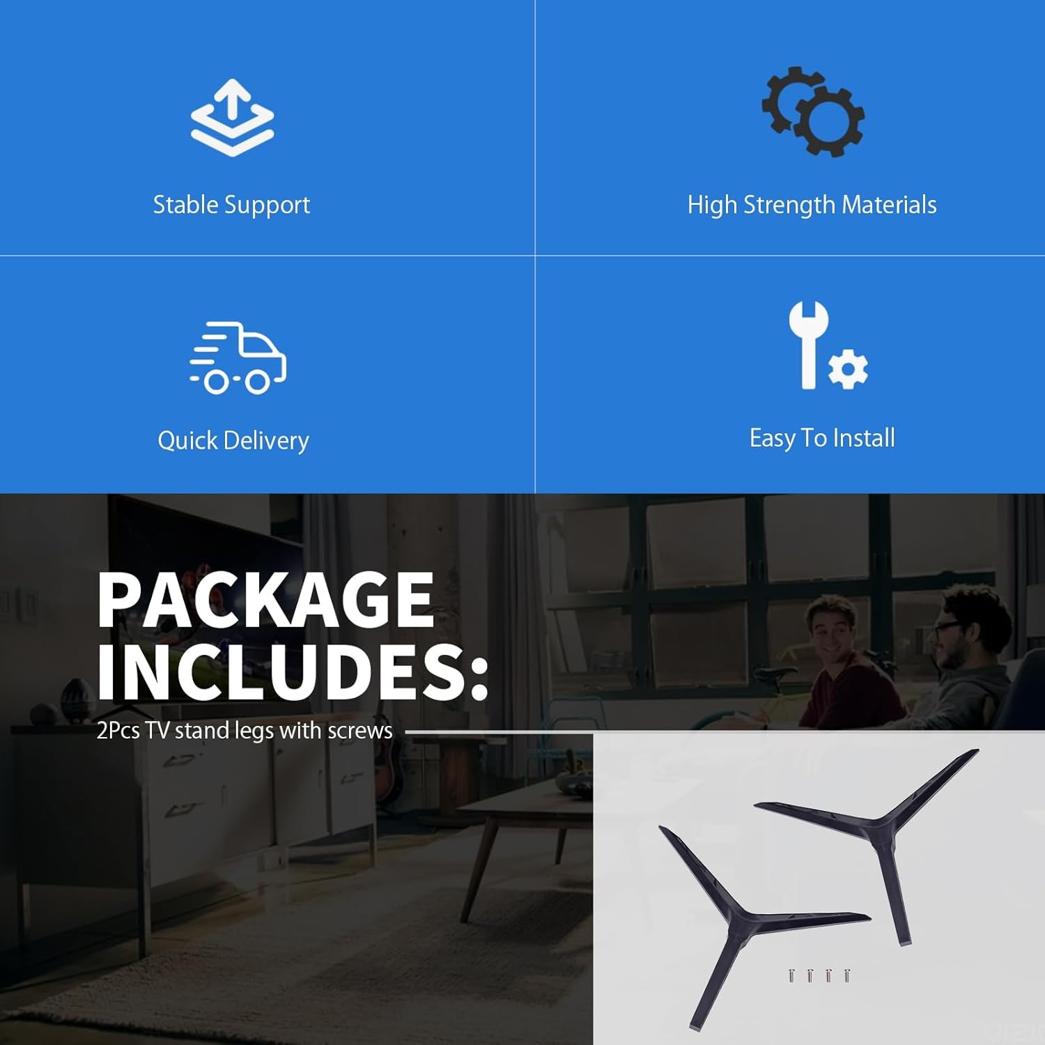 Black TV Base Stand Legs Feets w/ Screw For VIZIO TV V405-H19 D40F-G9 40" Class