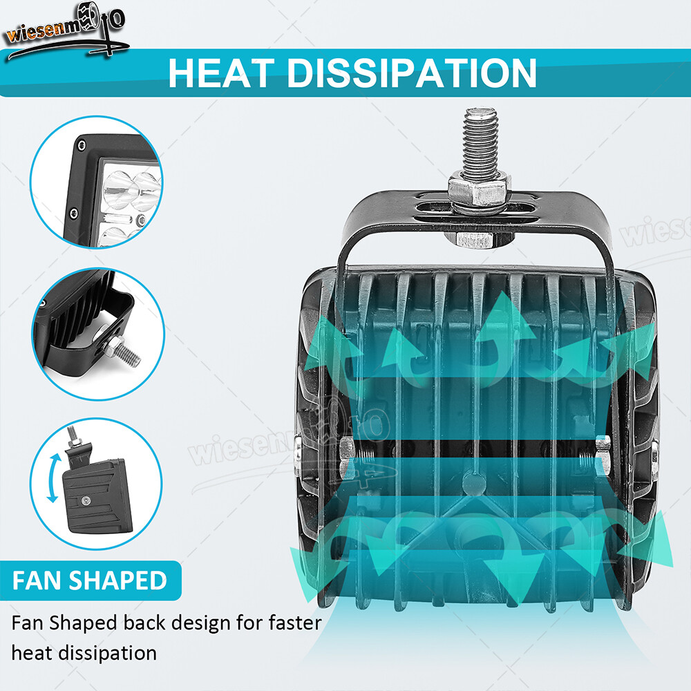 Fit 14+ Polaris RZR 800 900 XP 1000 Dual 24W LED Light Pods Headlight Mount Kit