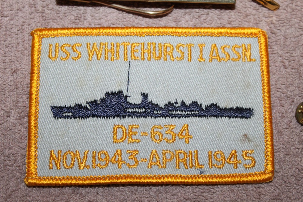 Original WW2 U.S. Navy Sailor Vet's "USS Whitehurst" Patch, Badge & Insignia Lot