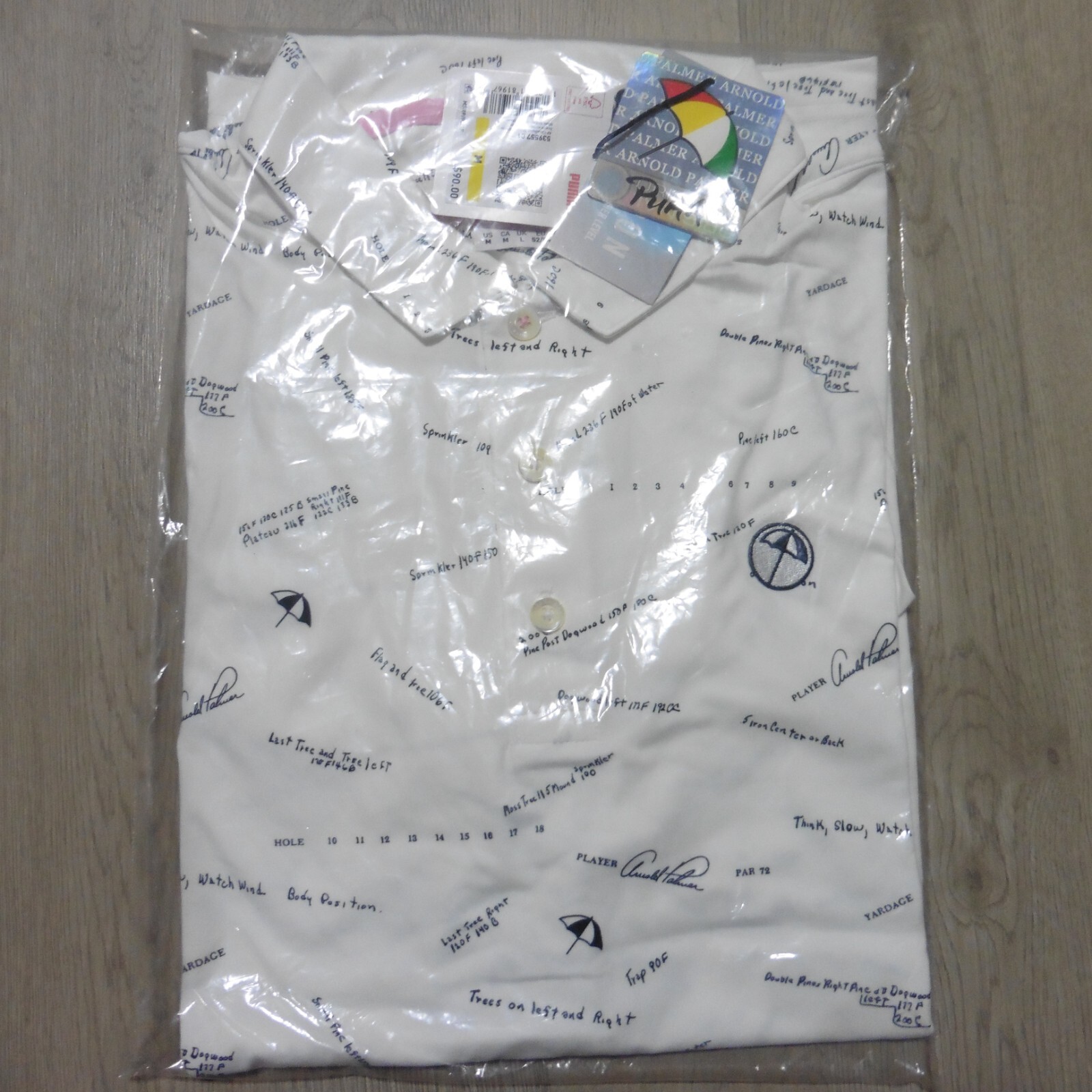 PUMA Arnold Palmer AP Scorecard Men's Golf Polo Shirt M White