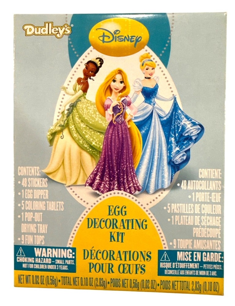 DISNEY Princess Dudleys Easter Egg Decorating Kit Stickers + Coloring Tablets +