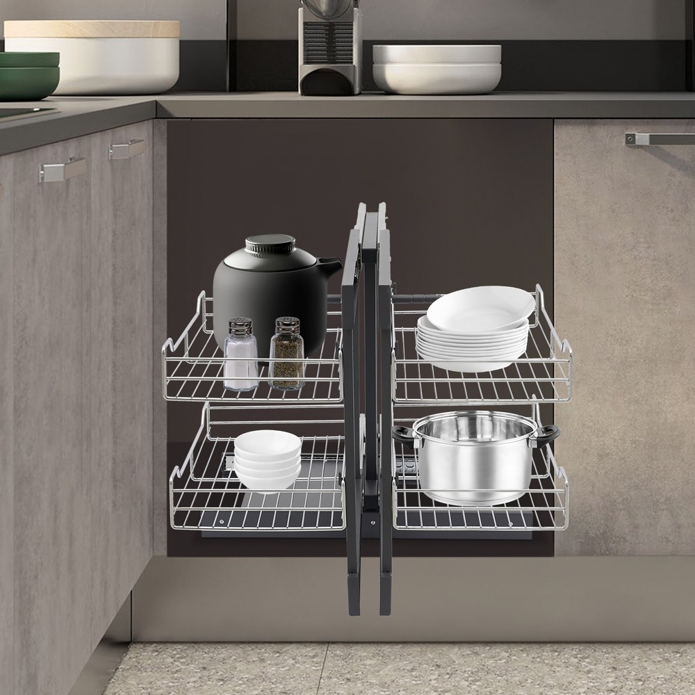 Pull-out Cupboard Organizer Pantry Shelves Kitchen Storage Shelf Holding Rack