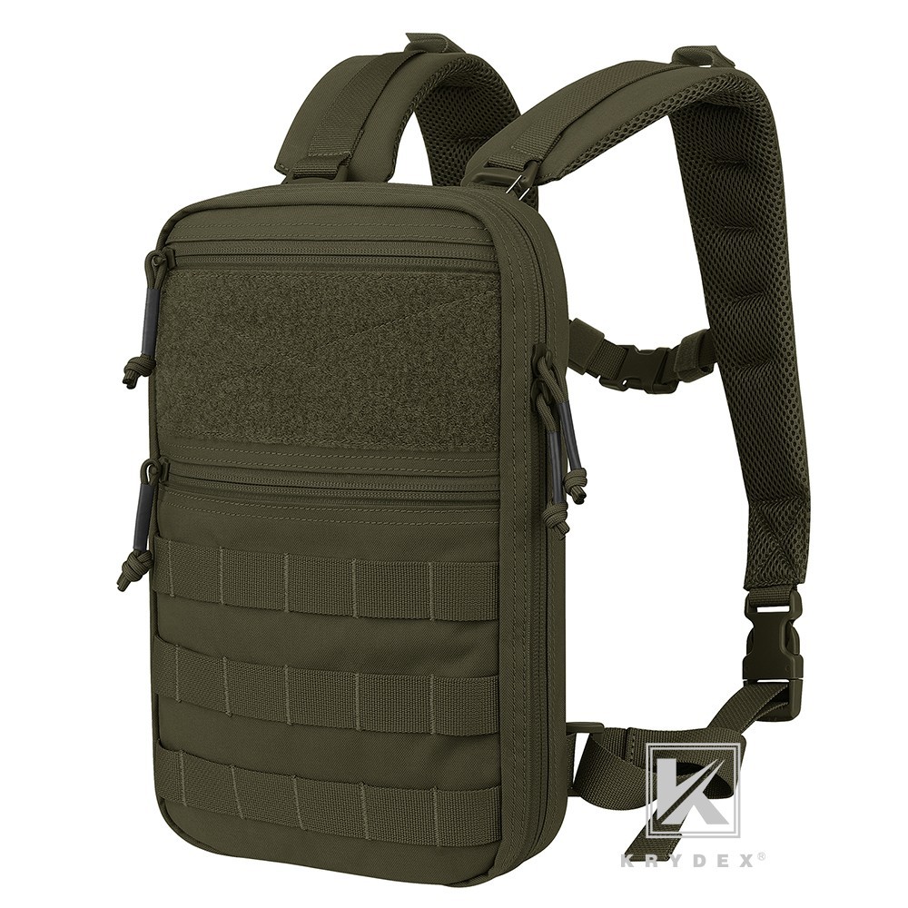 KRYDEX Tactical Hydration Pack 1.5L Water Bladder Carrier MOLLE Backpack Green