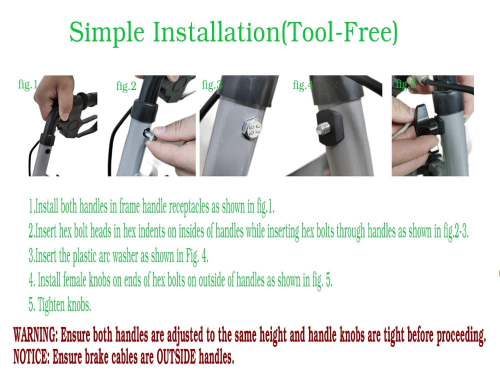 ComsenMed Rollator knob,Replacement Arm Adjustment Knobs for Black