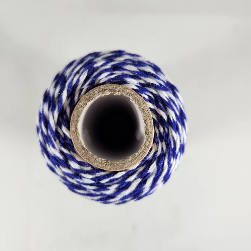 Blue & White Striped String Thread Spool Roll