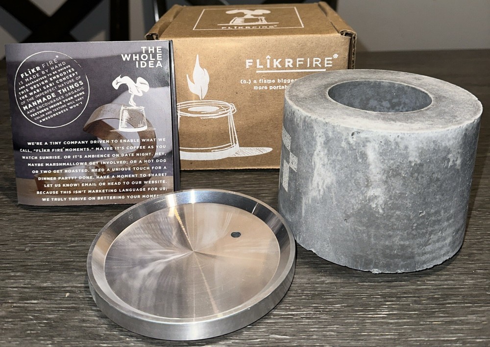 FLIKRFIRE Personal Concrete Fireplace NEW