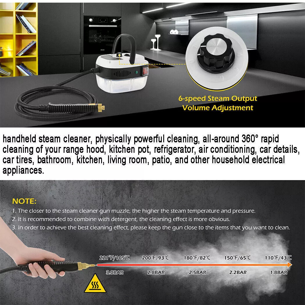 Handheld High Temp Steam Cleaner High Pressure Household Cleaning Machine 2500W