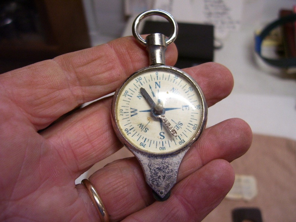 Vintage German Map Measure - Opisometer - Compass, Leather Case
