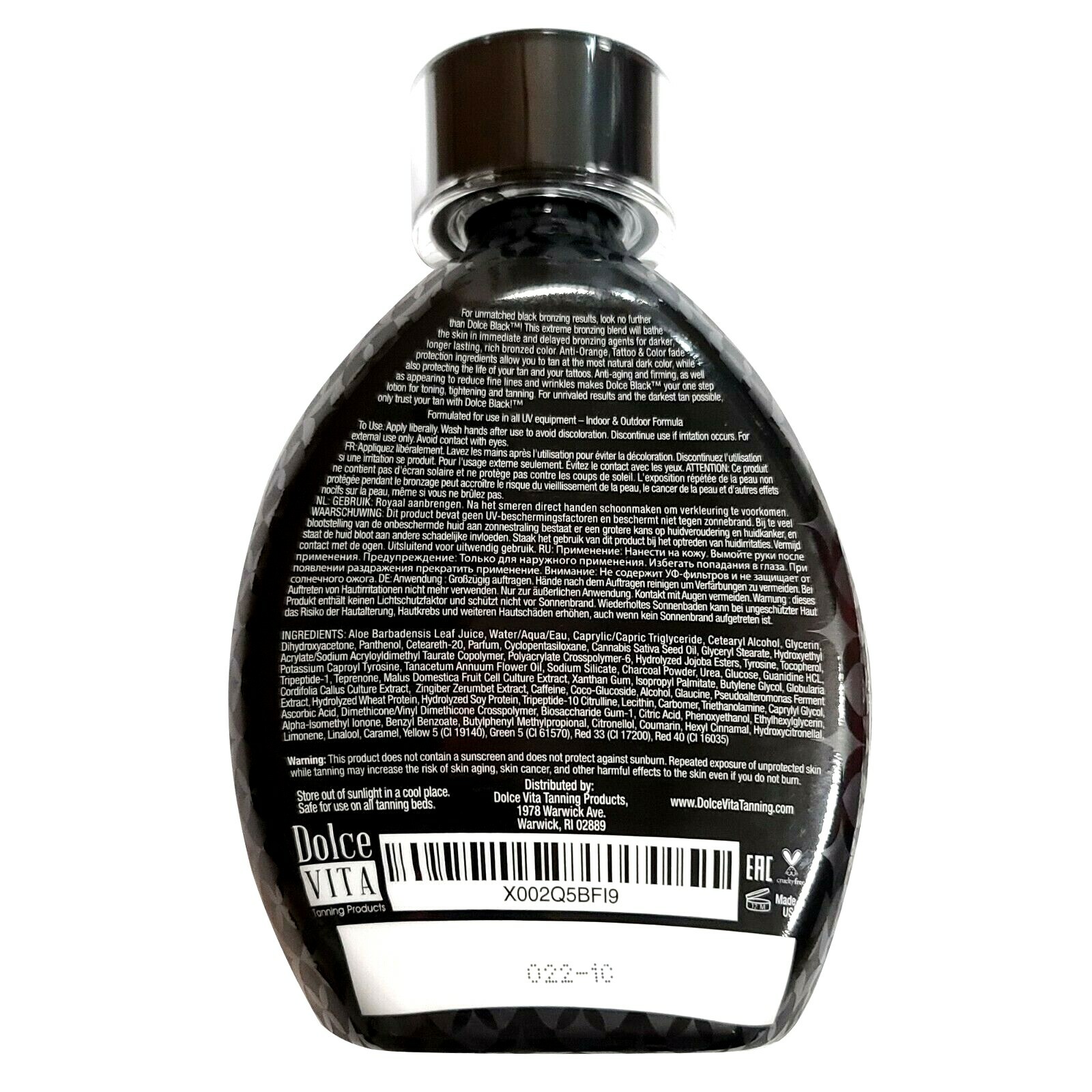 Dolce Black Extreme Bronzer Tanning Lotion w/ Tattoo Protection & Tan Extenders