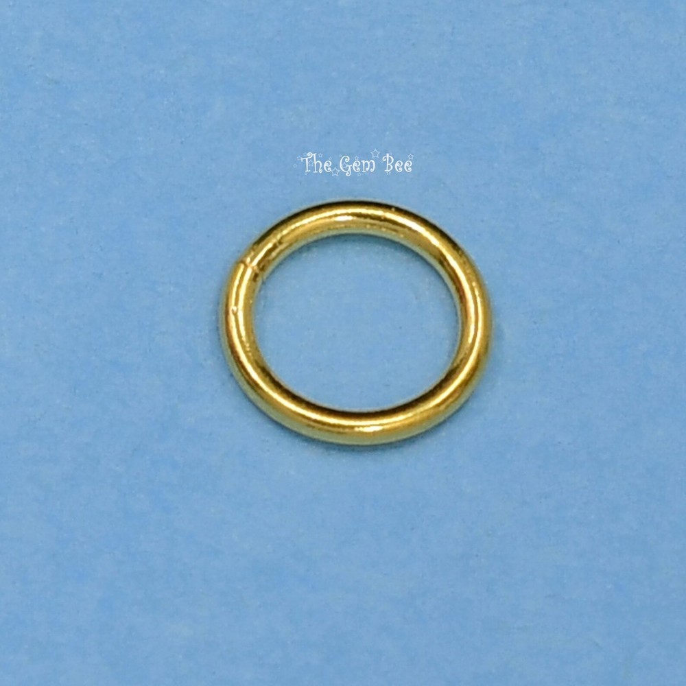 7MM 19 Gauge 14k Solid Yellow Gold Open Jump Ring Quantity: (1)