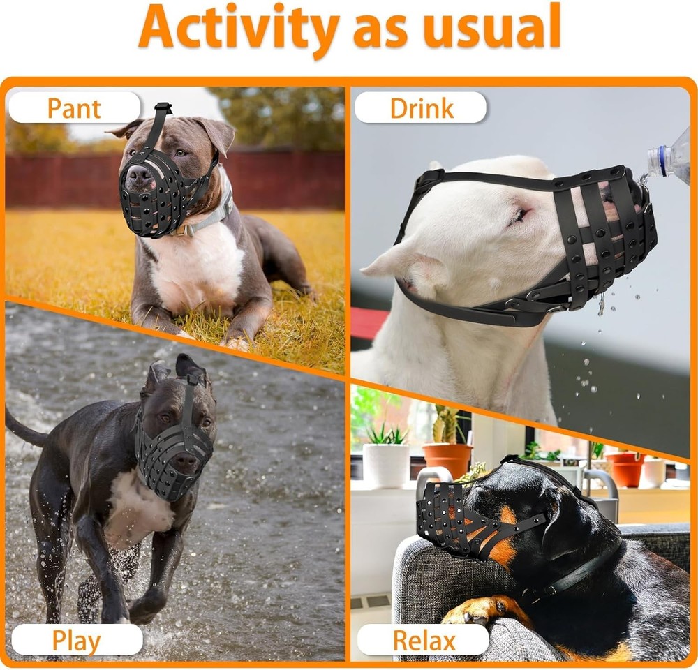 Pitbull Muzzle Large Medium Sized Dogs to Prevent Biting Scavenging Basket